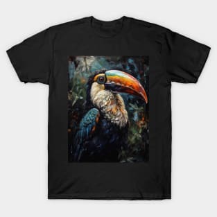 Tropical Beauty: Toucan Oil Painting T-Shirt